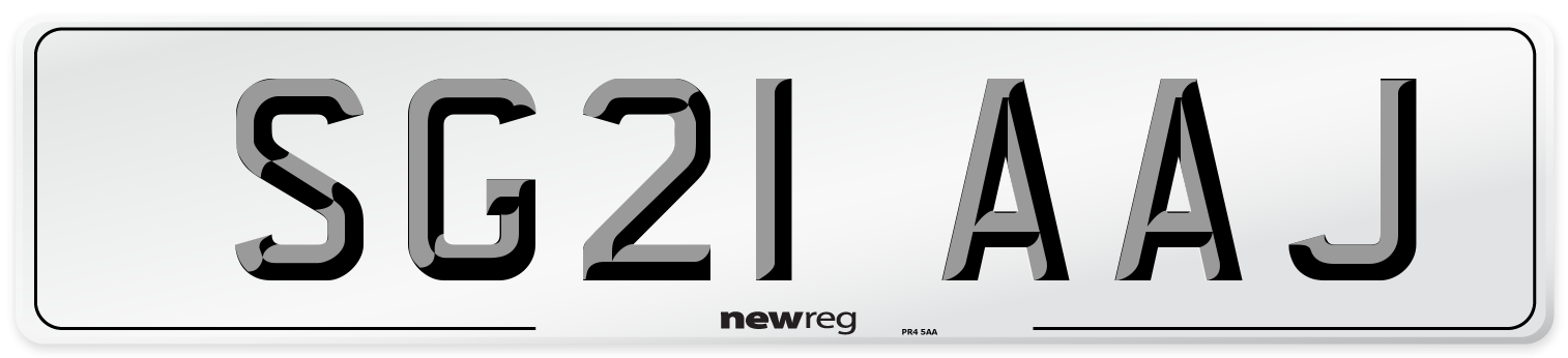 SG21 AAJ Number Plate from New Reg